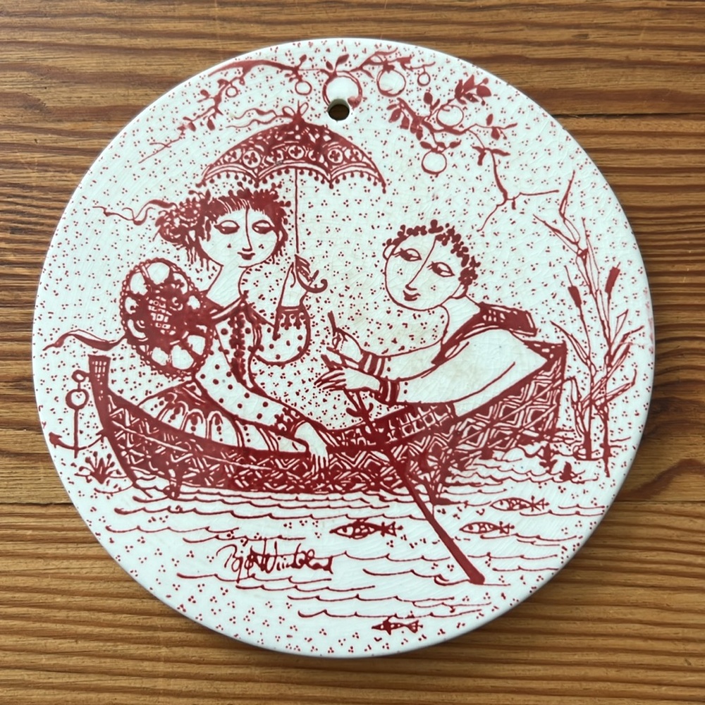 Vintage 1960’s Winblad Ceramic Tile Wall Plaque from Denmark
